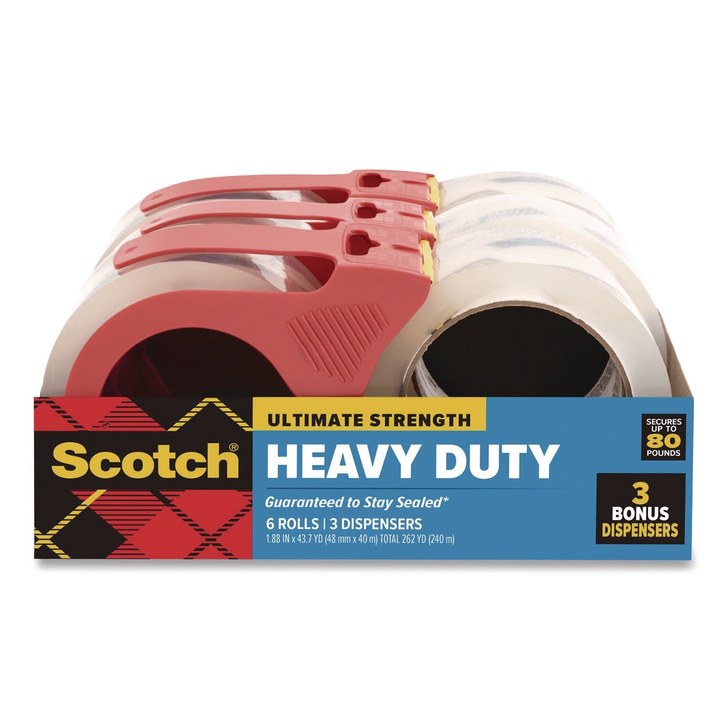 Scotch® 3850 Heavy-Duty Packaging Tape, 3" Core, 1.88" x 43.7 yd, Clear, 6/Pack - Bloom Skins