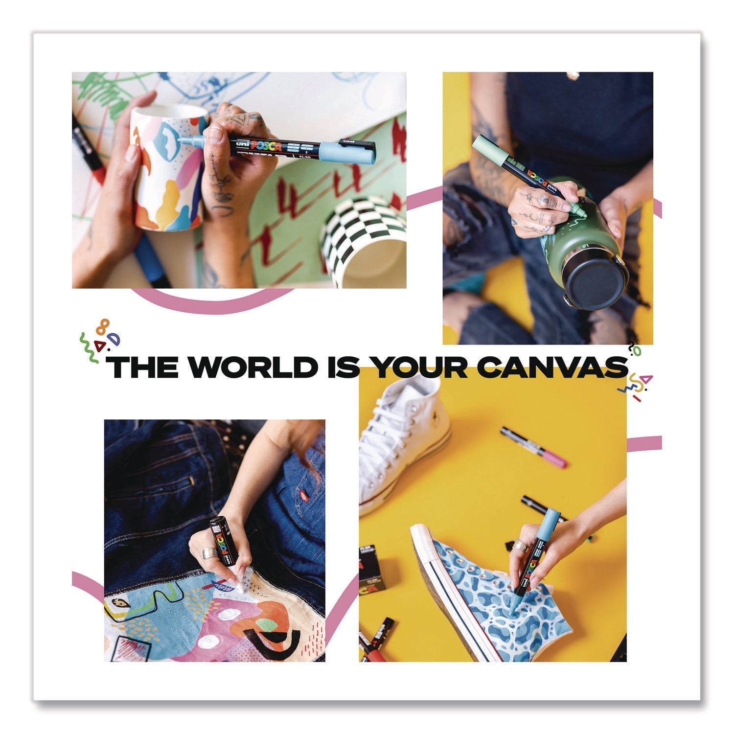 POSCA™ Water-Based Paint Markers, Broad Chisel Tip, White