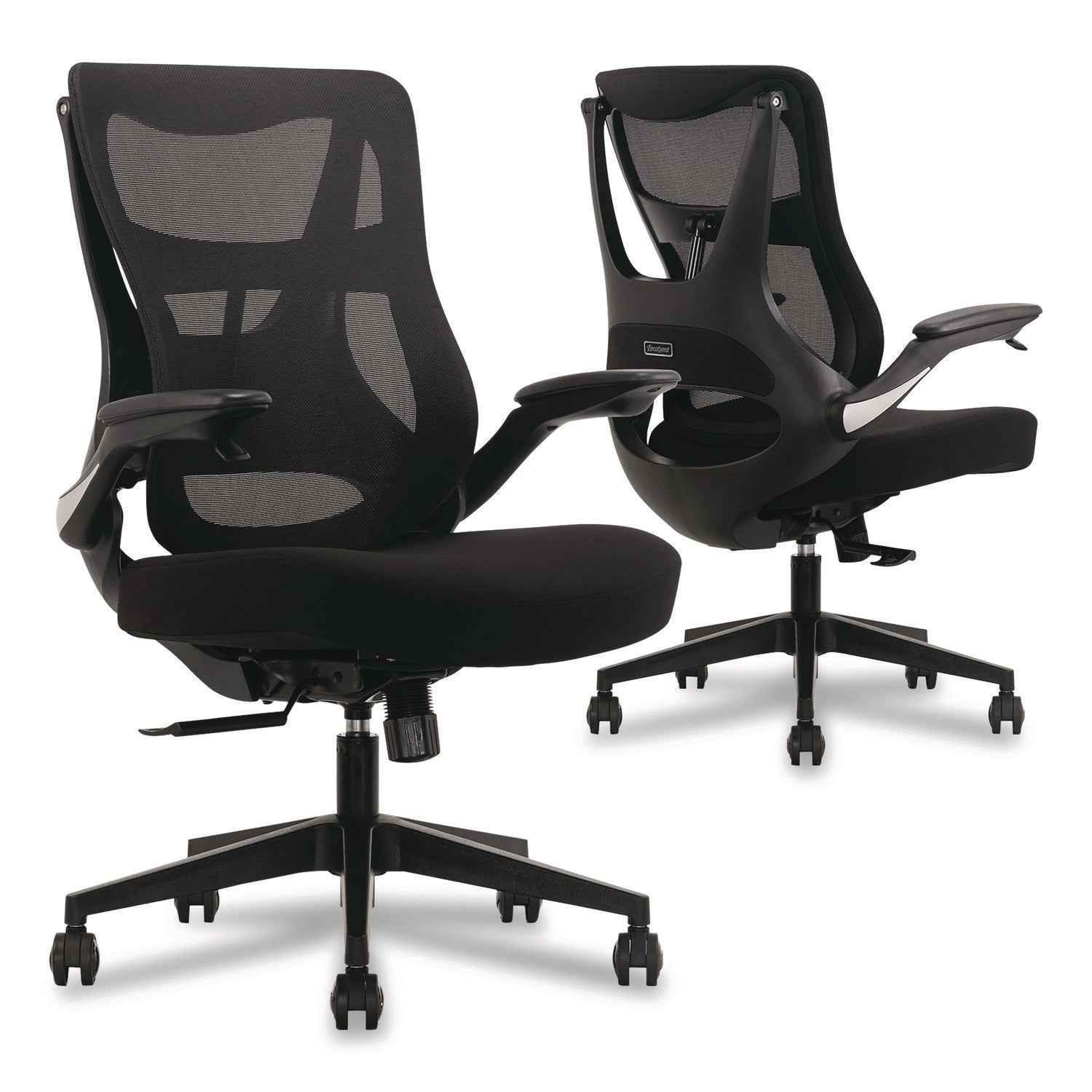 Beautyrest® ErgoMax Mesh Swivel Task Chair, Supports Up to 275 lb, 19" x 22.75" Seat Height, Black Back/Seat, Black Base