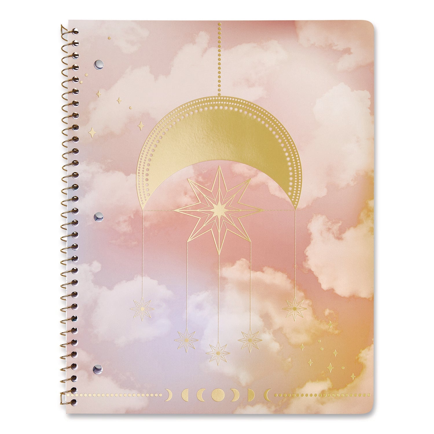 Eccolo Celestial Body Spiral Notebook, 1-Subject, Medium/College Rule, Assorted Cover Colors/Designs, (80) 11 x 8.5 Sheets, 3/Pack - Bloom Skins