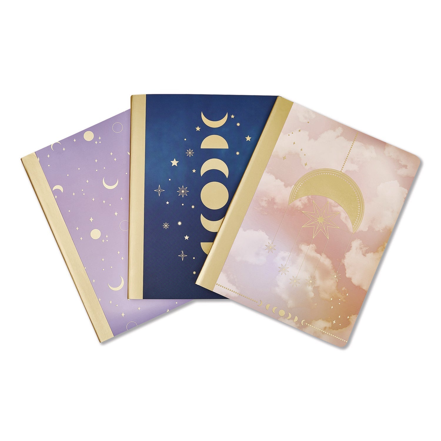 Eccolo Celestial Body Composition Book, Medium/College Rule, Assorted Cover Colors and Designs, (80) 9.75 x 7.5 Sheets, 3/Pack - Bloom Skins