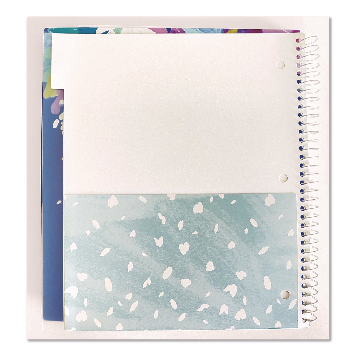 Carolina Pad® Silver Lining Five-Subject Spiral Notebook, Medium/College Rule, Randomly Assorted Cover Color/Design, (150) 11 x 9 Sheets - Bloom Skins