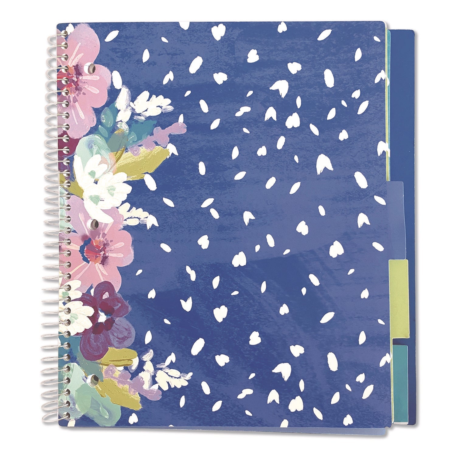 Carolina Pad® Silver Lining Five-Subject Spiral Notebook, Medium/College Rule, Randomly Assorted Cover Color/Design, (150) 11 x 9 Sheets - Bloom Skins