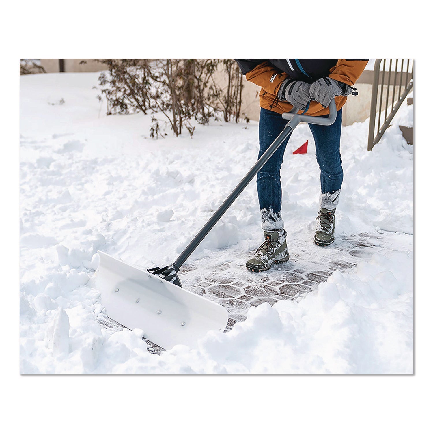 Suncast® UHMW Snow Pusher, 30" Width, 55" Length - Bloom Skins