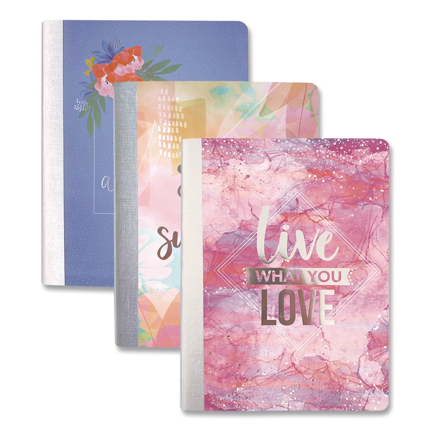 Carolina Pad® Silver Lining Composition Book, Medium/College Rule, Randomly Assorted Cover Color, (100) 9.84 x 7.67 Sheets - Bloom Skins