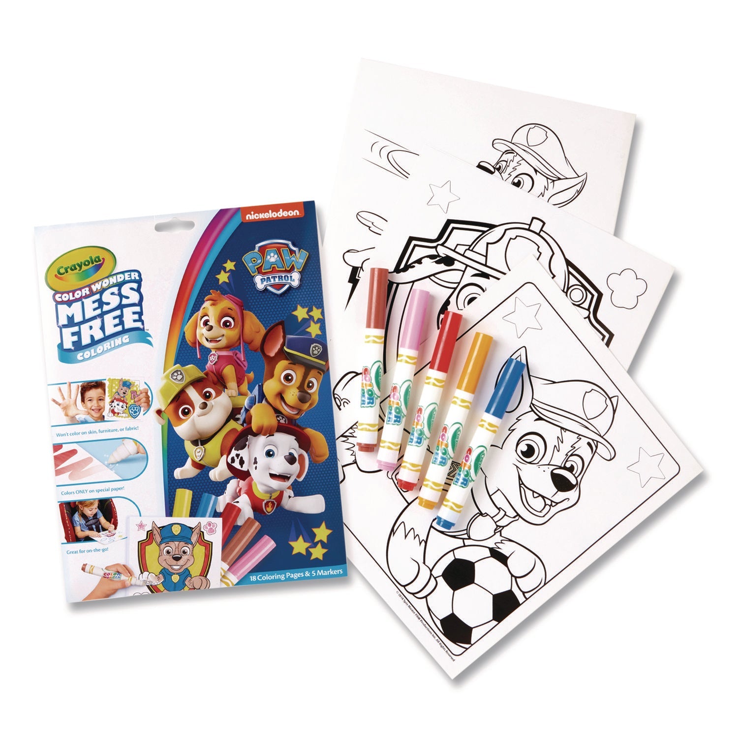 Crayola® Nickelodeon Paw Patrol Color Wonder Kit, (18) Coloring Pages, (5) Paw Patrol Collection Markers