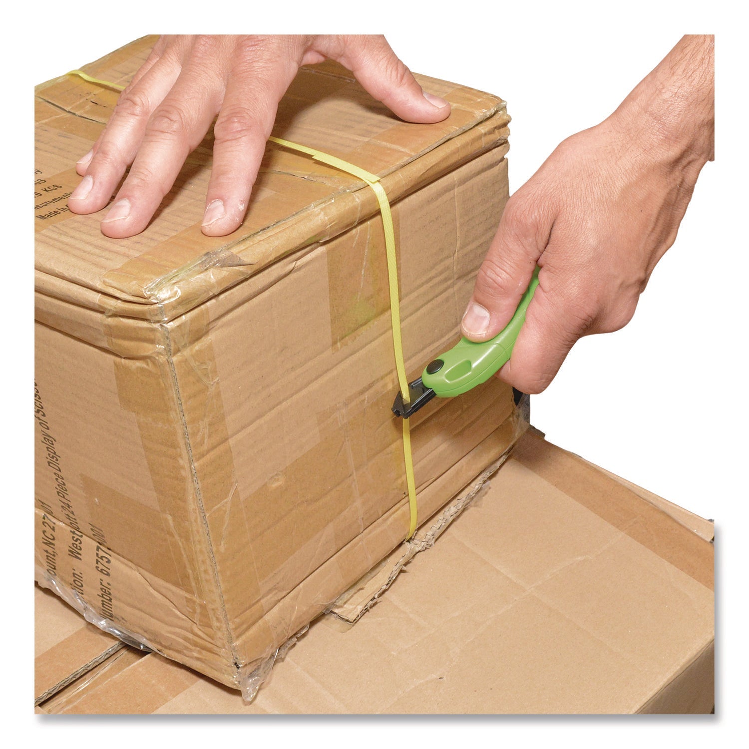 Westcott® Ceramic Safety Cutter with Fold-Out Film Cutter, Plastic Handle, Green - Bloom Skins