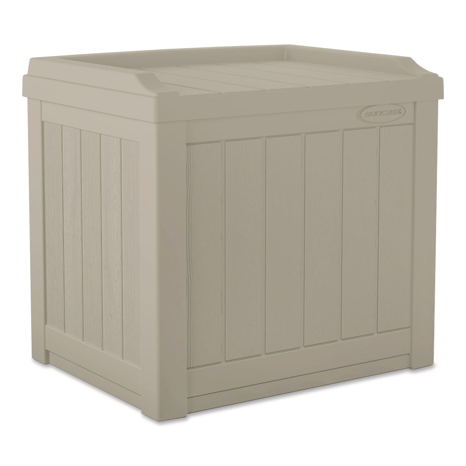 Suncast® Small Deck Box with Storage Seat, 2.94 cu ft, 22 x 17 x 20.5, Light Taupe