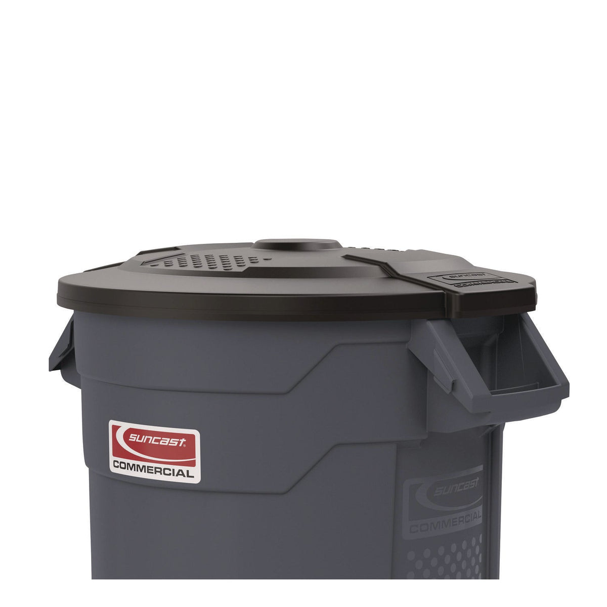 Suncast Commercial® Utility Trash Can Lid for 32 gal Trash Can, 22.22" Diameter x 3", Black - Bloom Skins