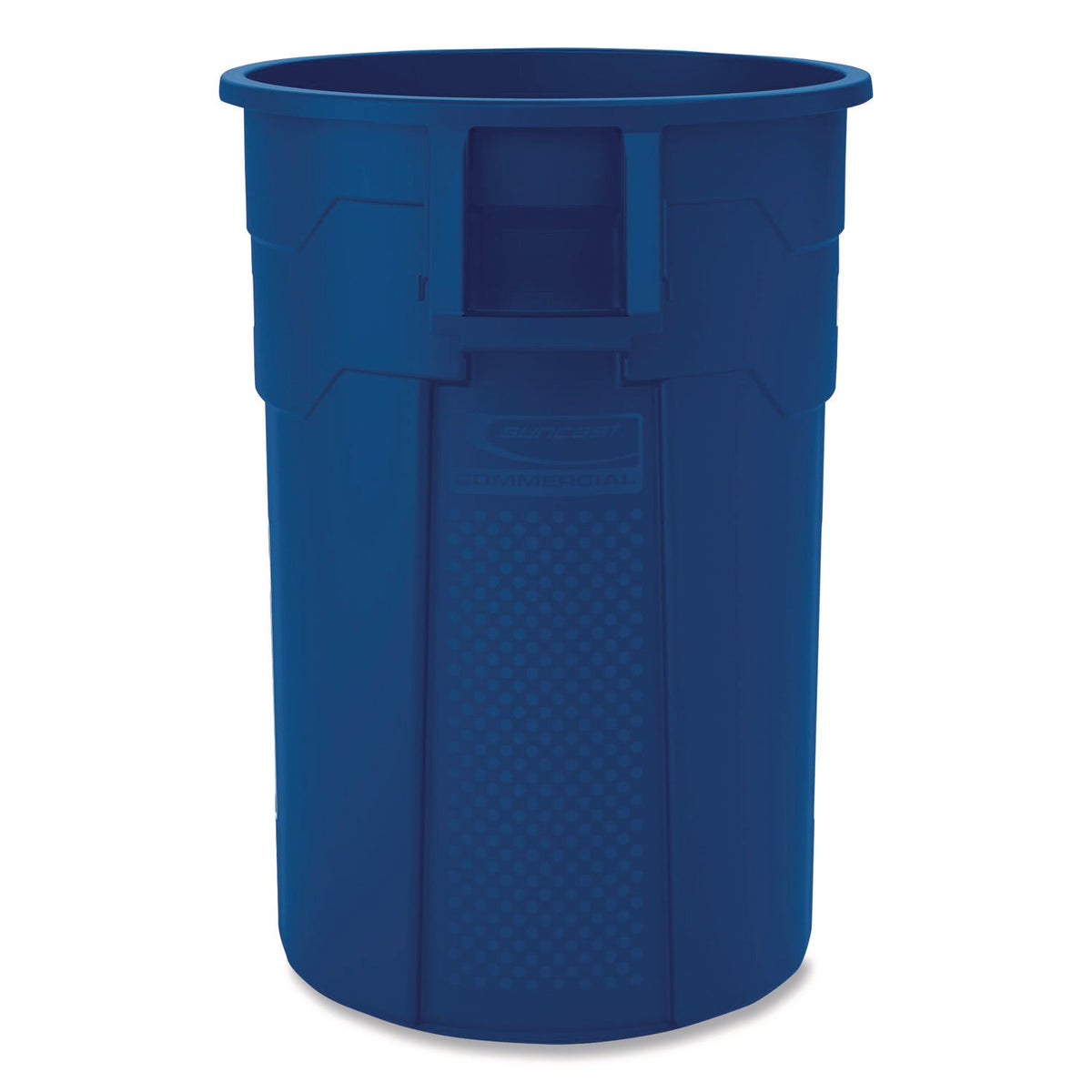 Suncast Commercial® Injection Molded Utility Trash Can, 44 gal, Plastic/Resin, Blue - Bloom Skins