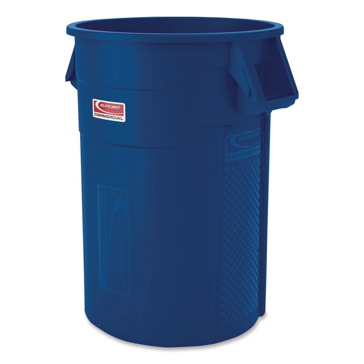 Suncast Commercial® Injection Molded Utility Trash Can, 44 gal, Plastic/Resin, Blue - Bloom Skins