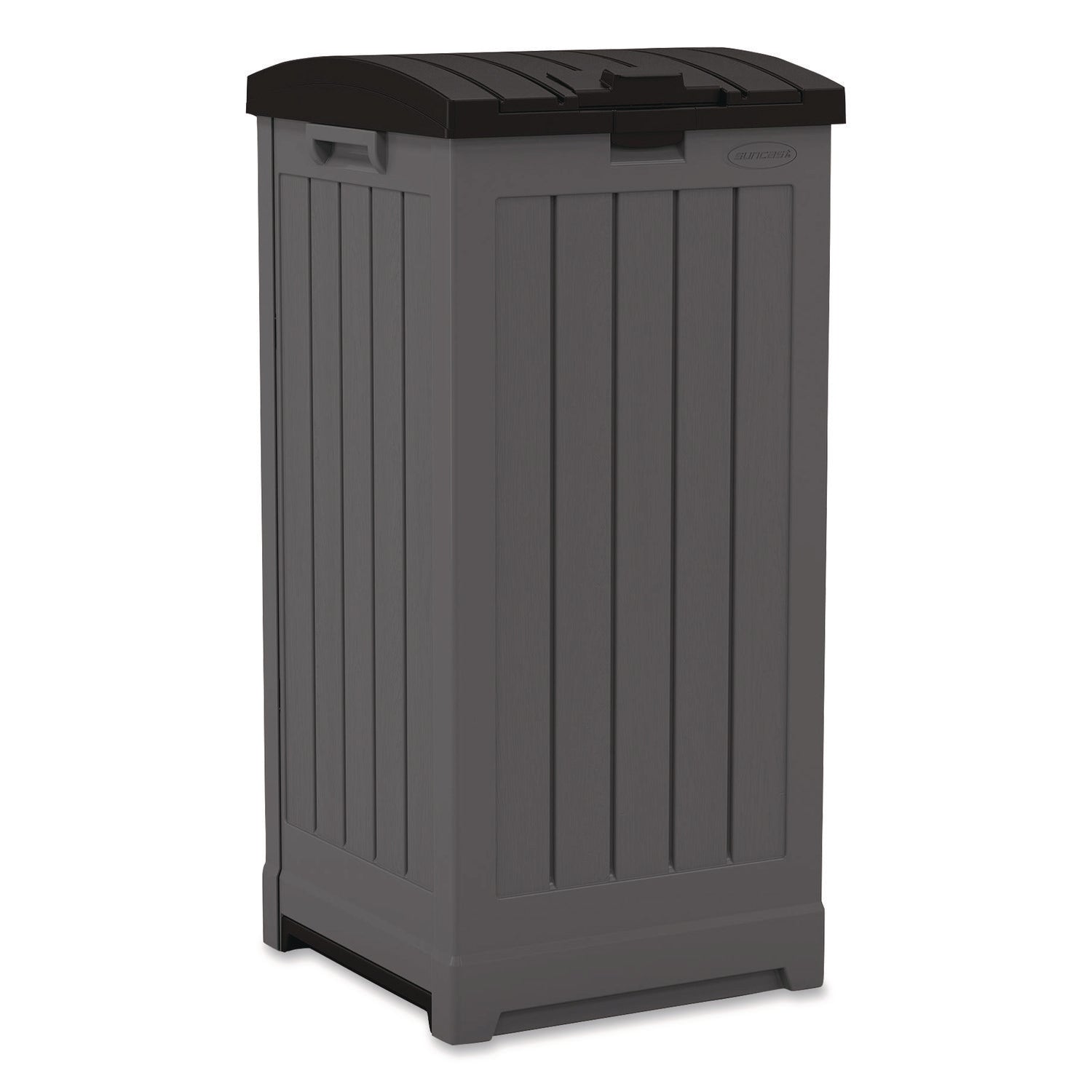 Suncast® 36 to 39 Gallon Trash Hideaway, Plastic/Resin, Peppercorn/Black