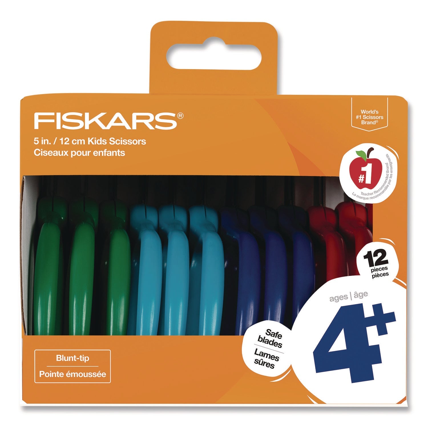 Fiskars® Kids Scissors Classpack, 5" Long, Straight Assorted Handle Colors, 12/Pack - Bloom Skins