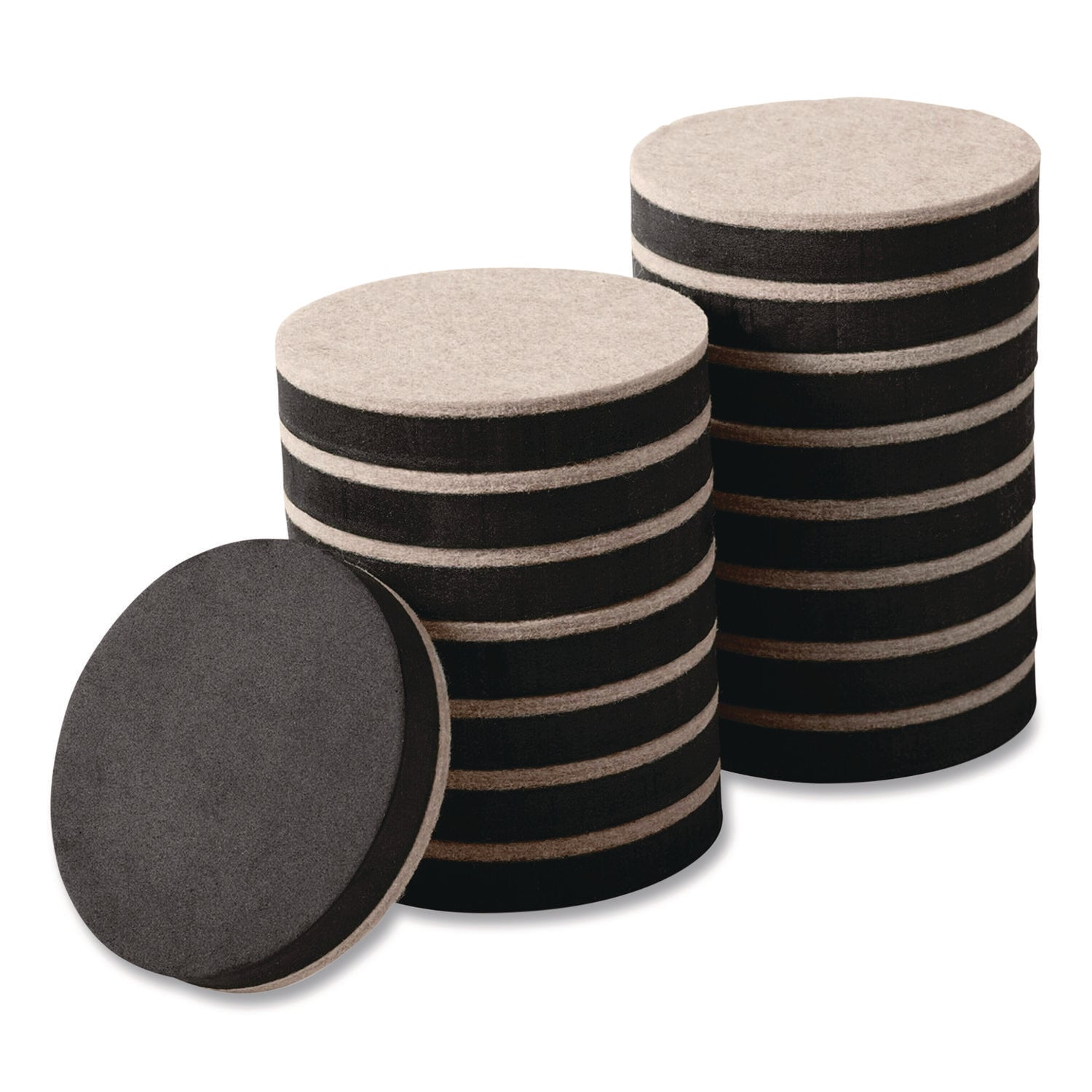 Scotch™ Furniture Sliders, 3.5" dia, Black/Beige, 16/Pack - Bloom Skins
