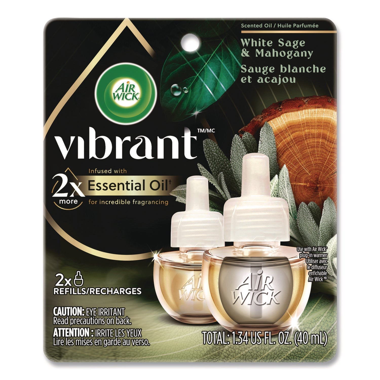 Air Wick® Scented Oil Refill, White Sage and Mahogany, 0.67 oz, 2/Pack - Bloom Skins