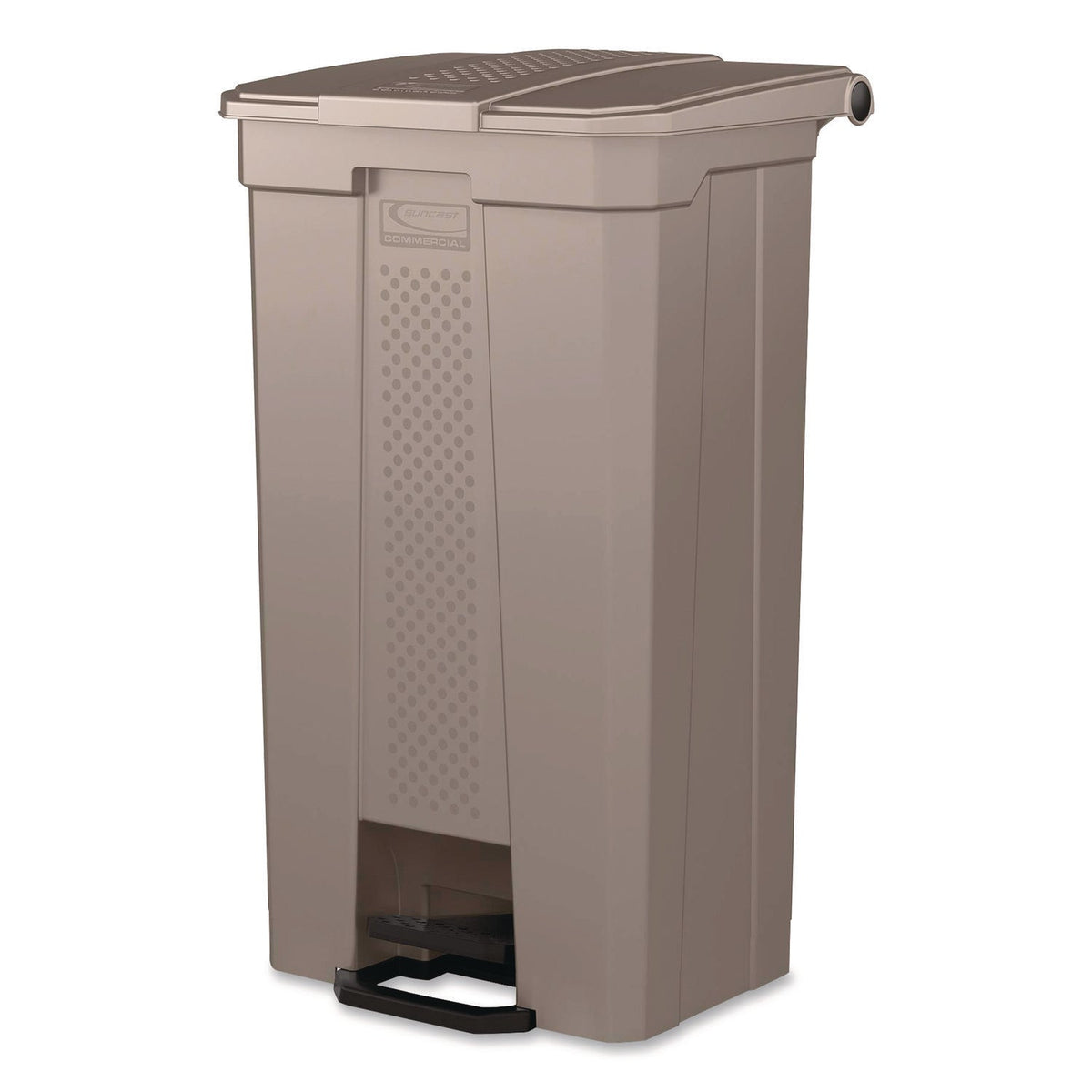 Suncast Commercial® Step-On Trash Can, 23 gal, Resin, Platinum Metallic - Bloom Skins