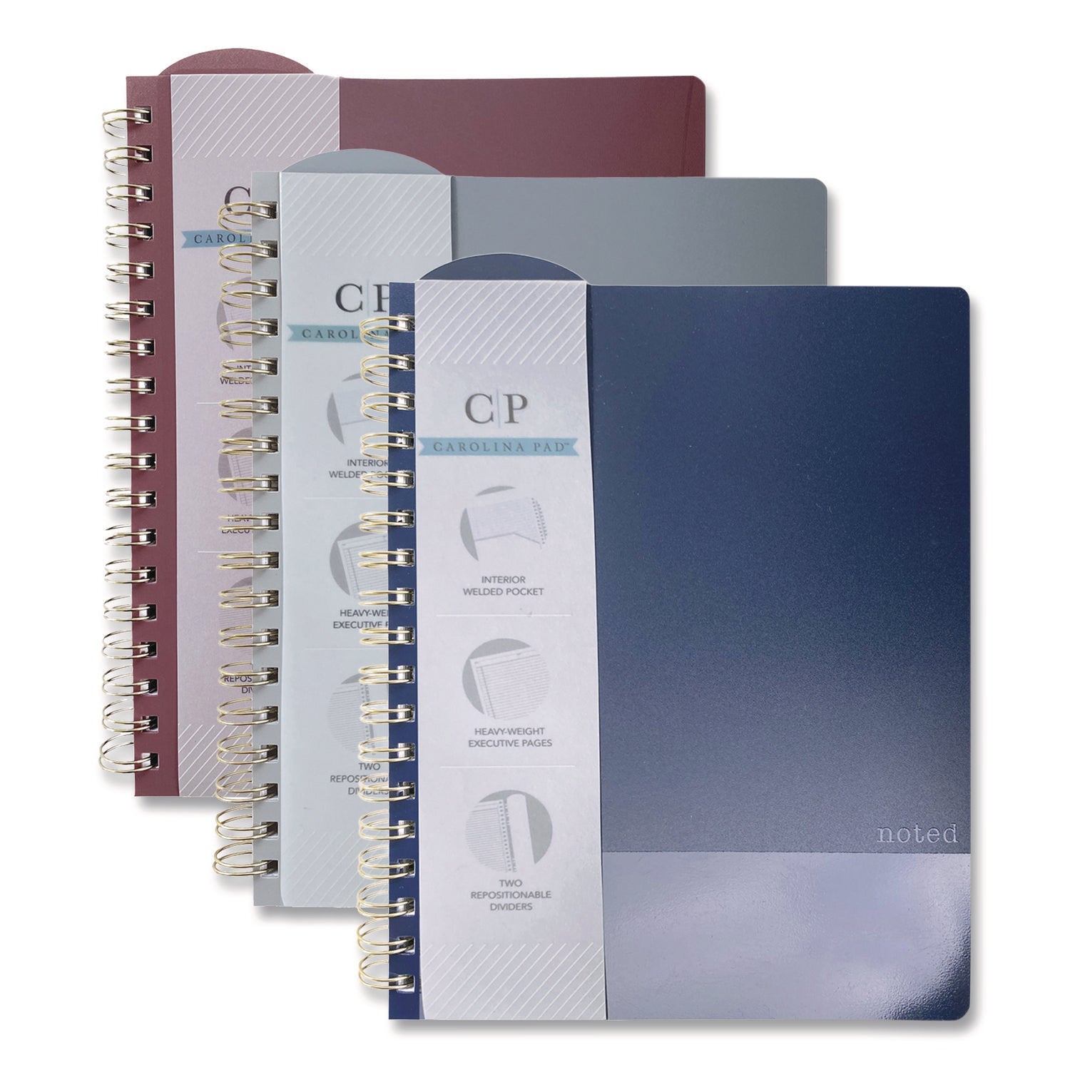 Carolina Pad® Noted Neutrals Ideal Notebook, Management Format with Narrow Ruling, Randomly Assorted Cover Colors, (100) 9.5 x 7.35 Sheets - Bloom Skins