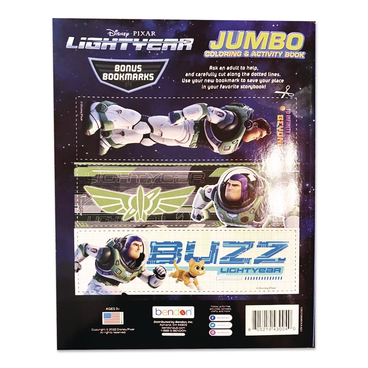 Bendon® Disney Pixar Lightyear Jumbo Coloring and Activity Book, 10.75 x 7.75, 64 Pages