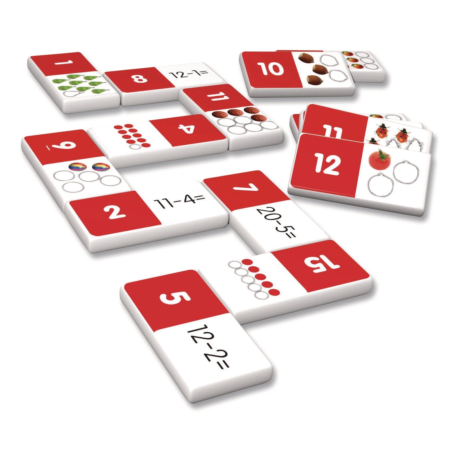 Junior Learning Inc® Subtraction Dominoes, Ages 5 to 10 - Bloom Skins