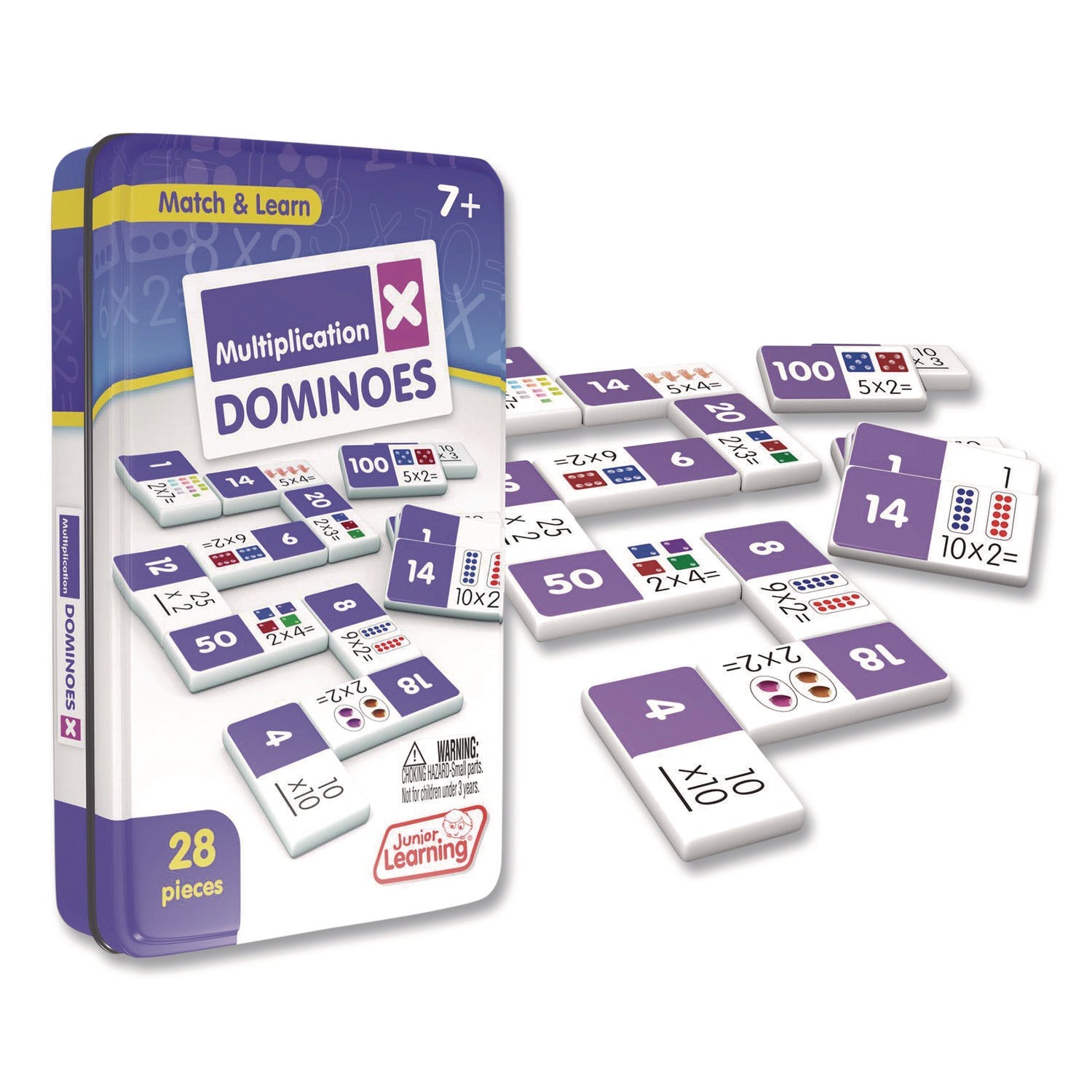 Junior Learning Inc® Multiplication Dominoes, Ages 7 to 9 - Bloom Skins