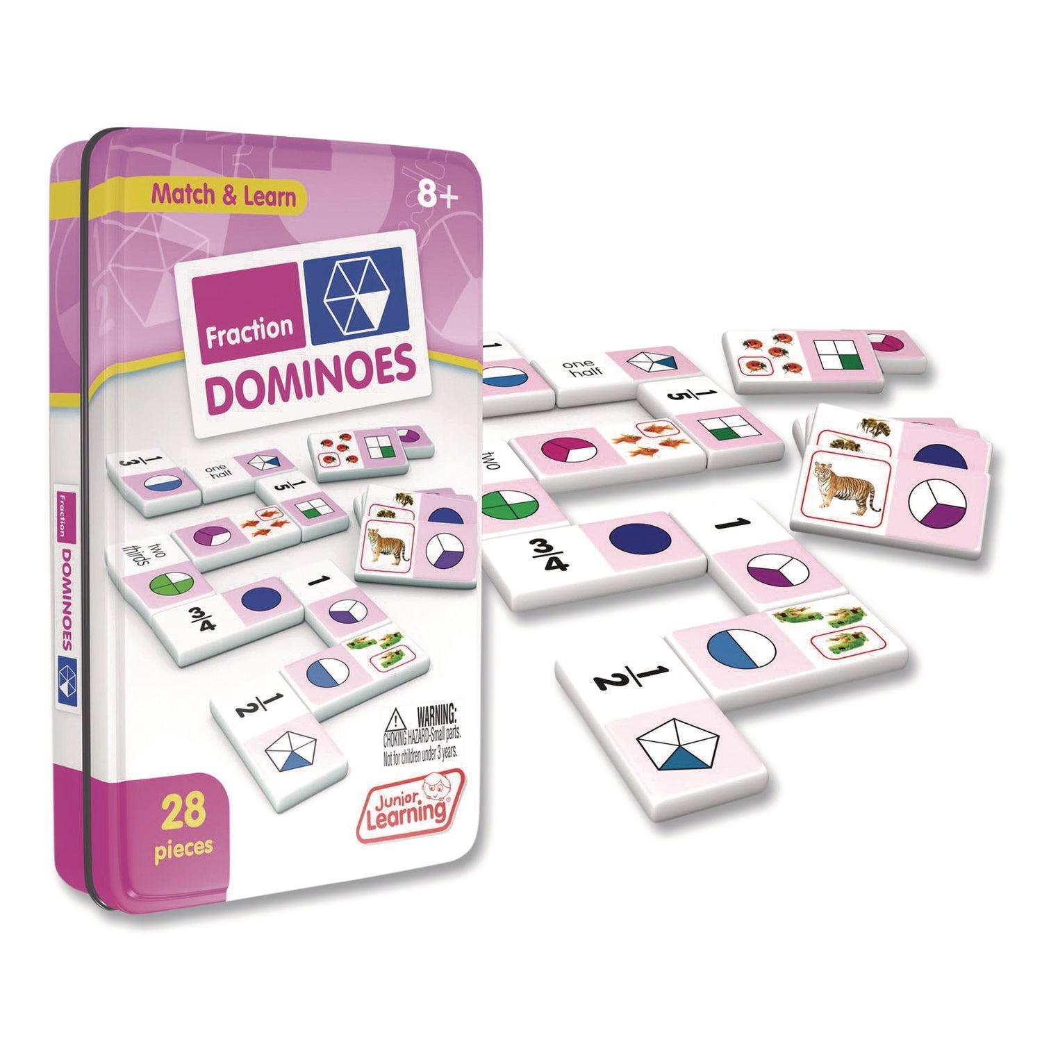 Junior Learning Inc® Fraction Dominoes, Ages 8 to 12 - Bloom Skins