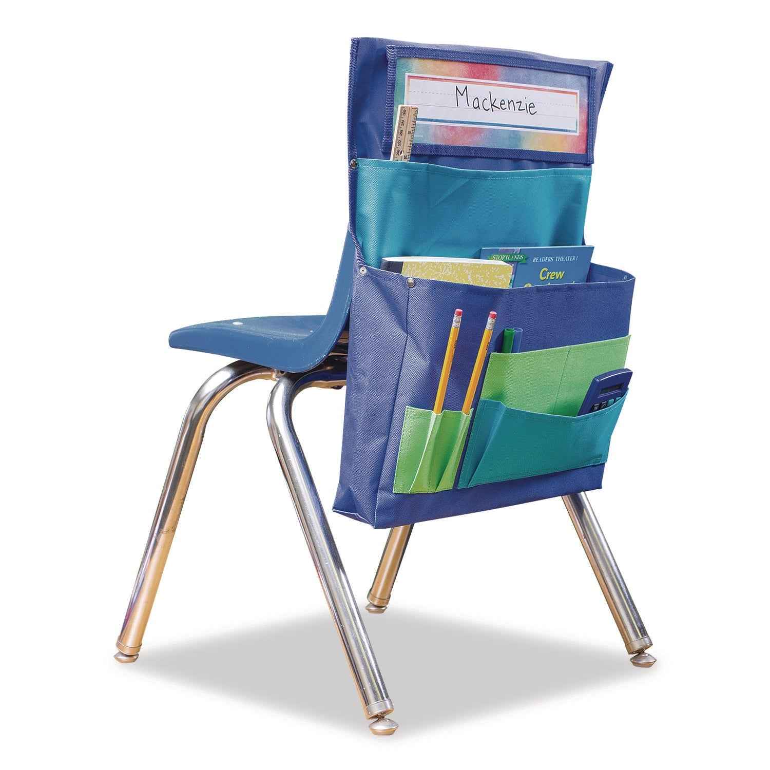 Teacher Created Resources Chair Pocket, 15.5 x 18, Canvas, Blue/Teal/Lime