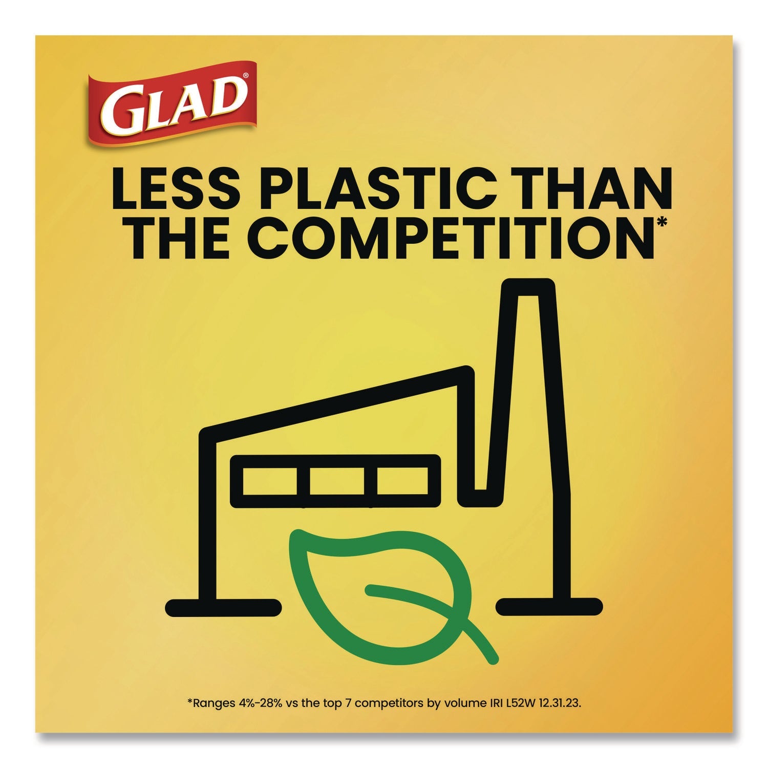 Glad® Large Quick-Tie Trash Bags, Tie-Flap, 30 gal, 0.81 mil, 30 x 33, Black, 10 Bags/Box, 12 Boxes/Carton - Bloom Skins