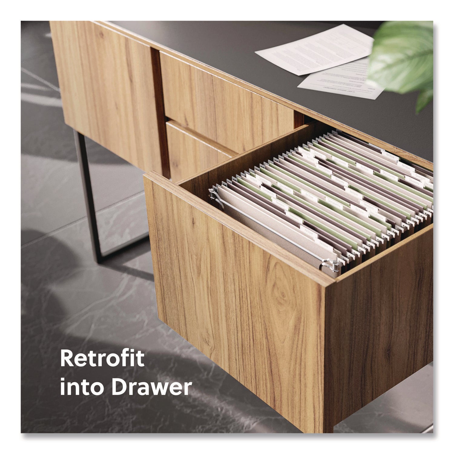 Smead Steel Hanging Folder Drawer Frame, 1 Section, Letter Size, 23" to 27" Long, Gray, 2/Pack - Bloom Skins