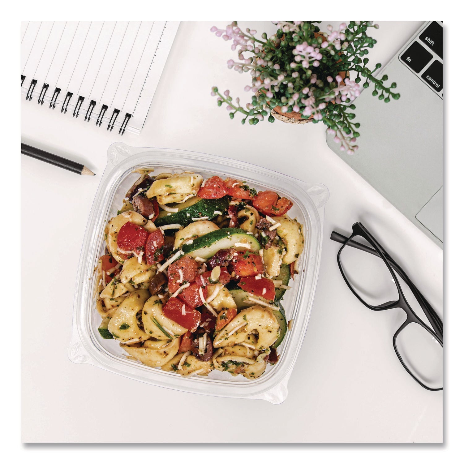 Dart® Square Plastic Bowls, 12 oz, 8.5 x 8.5 x 2.64, Clear, Plastic, 63 Bowls/Sleeve, 8 Sleeves/Carton - Bloom Skins