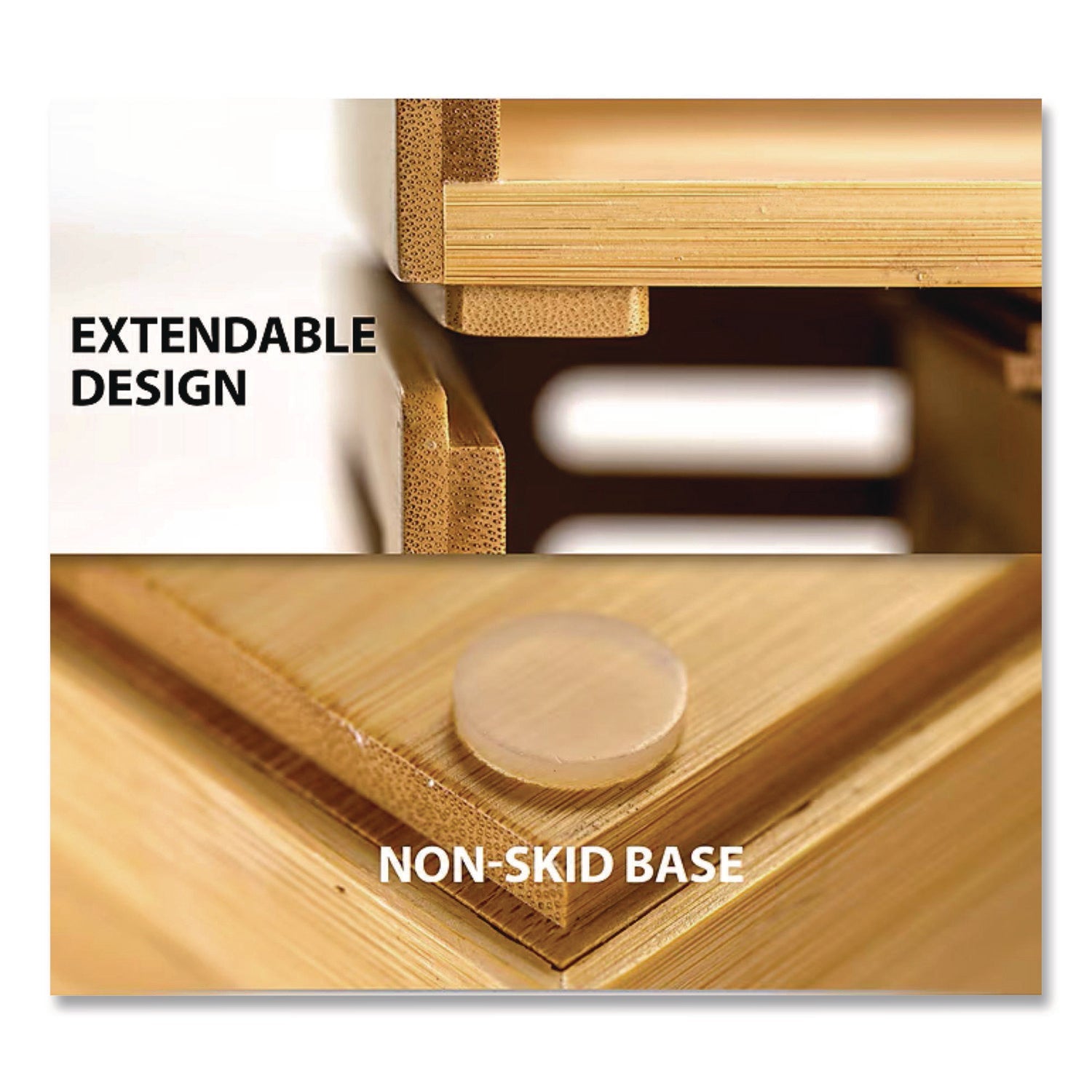 Officemate Bamboo Rotary Organizer, 9 Compartments, 8.85 x 8.82 x 7.4, Brown, Bamboo - Bloom Skins