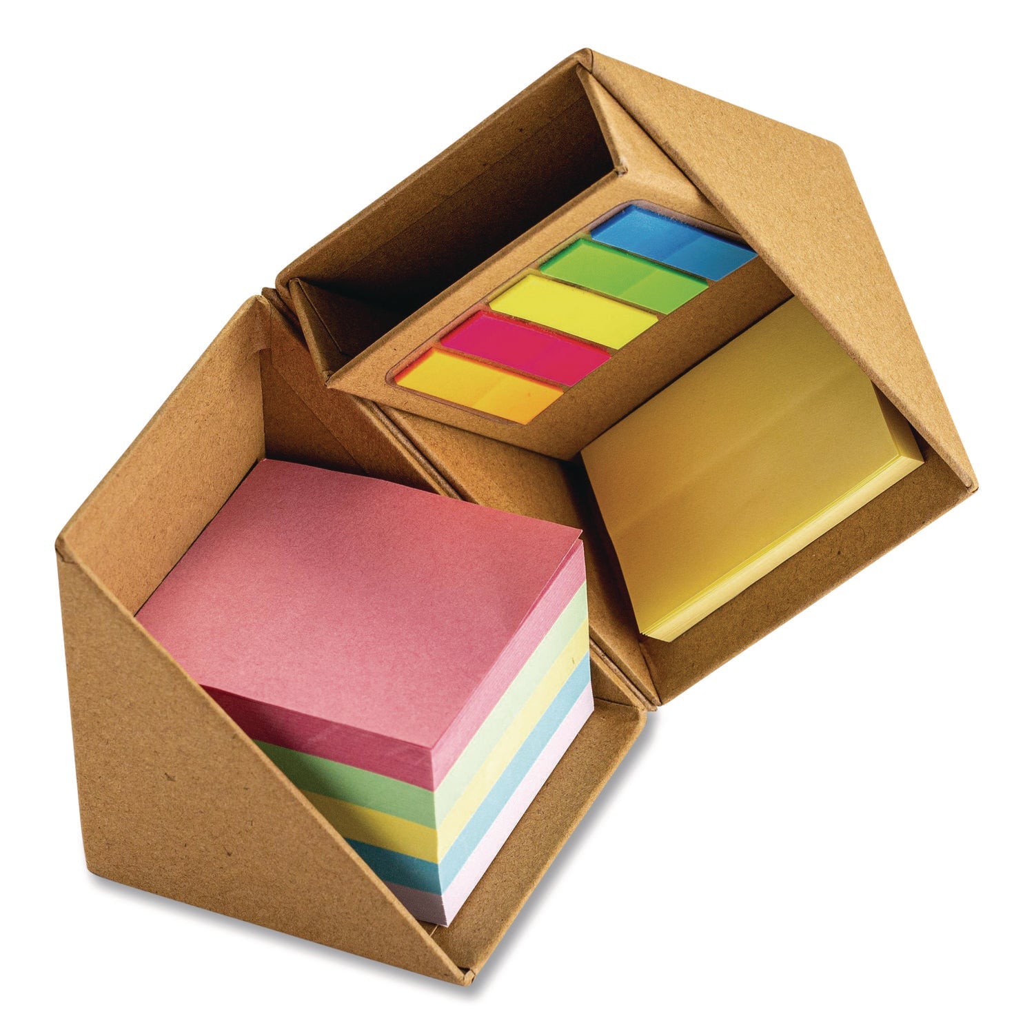 Officemate Desk Supply Organizer, 3 Compartments, 3.5 x 3.5 x 3.5, Brown, Paper - Bloom Skins