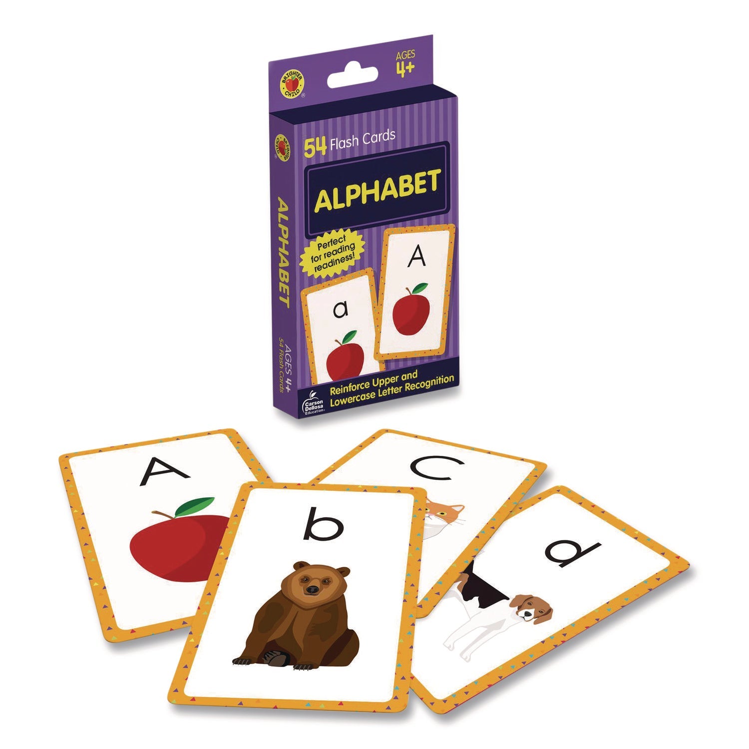 Carson-Dellosa Education Alphabet Flash Cards, 3.25 x 5.25, Assorted Colors, 54 Cards - Bloom Skins