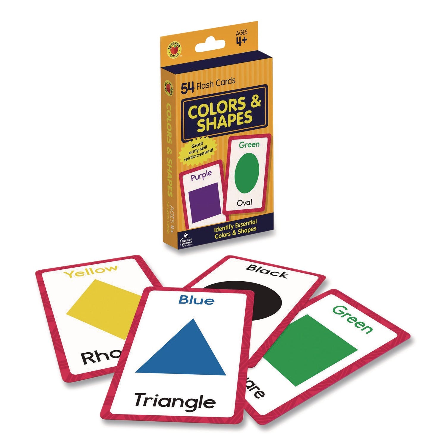 Carson-Dellosa Education Colors and Shapes Flash Cards, 3.25 x 5.25, Assorted Colors, 54 Cards - Bloom Skins