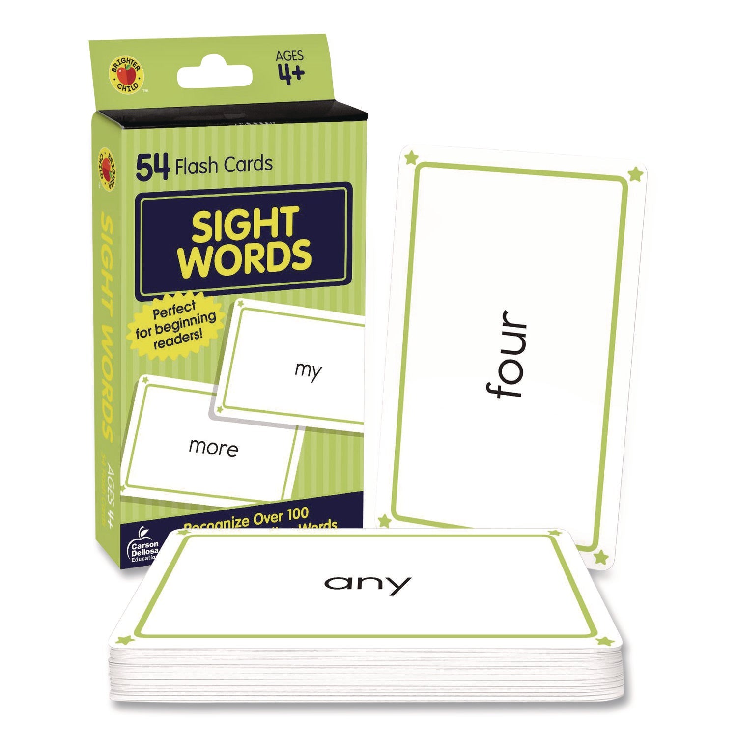 Carson-Dellosa Education Sight Words Flash Cards, 3.25 x 5.25, Assorted Colors, 54 Cards - Bloom Skins