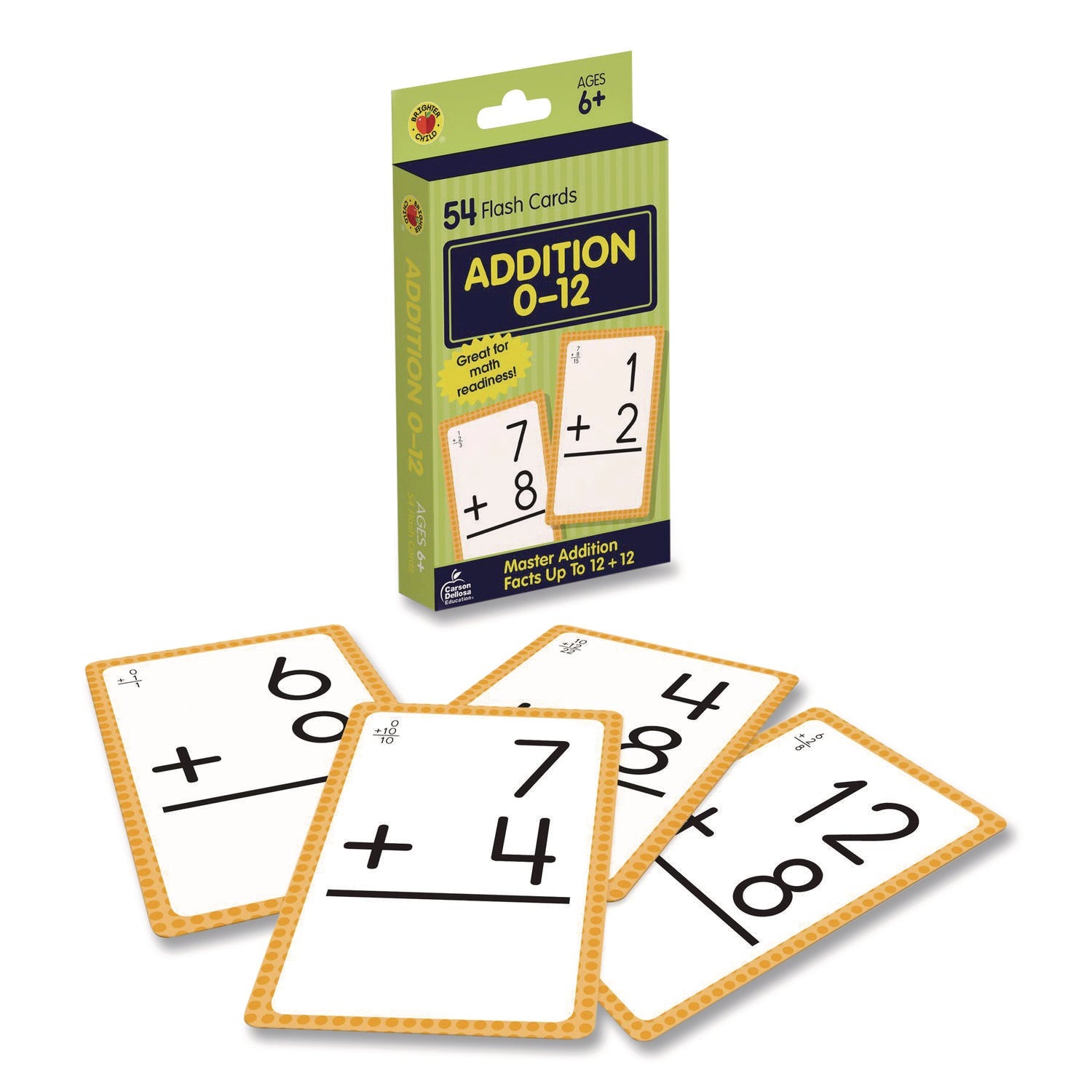 Carson-Dellosa Education Addition 0 to 12 Flash Cards, 3.25 x 5.25, Assorted Colors, 54 Cards - Bloom Skins