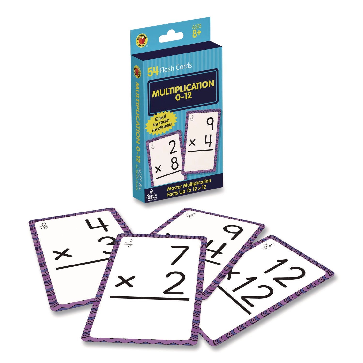 Carson-Dellosa Education Multiplication 0 to 12 Flash Cards, 3.25 x 5.25, Assorted Colors, 54 Cards - Bloom Skins