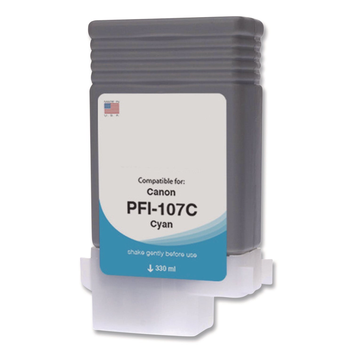 Innovera® Compatible Cyan Ink, Replacement for PFI-107 (6706B001AA), 130 mL - Bloom Skins