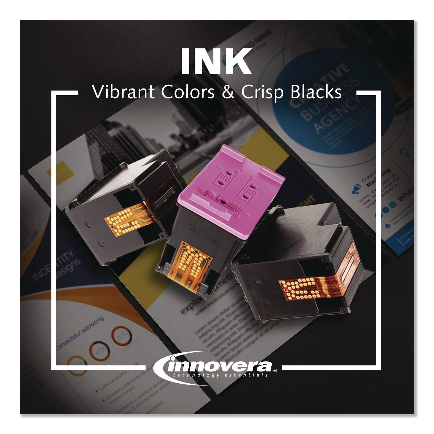 Innovera® Compatible Matte Black High-Yield Ink, Replacement for 91 (C9464A), 775 mL - Bloom Skins
