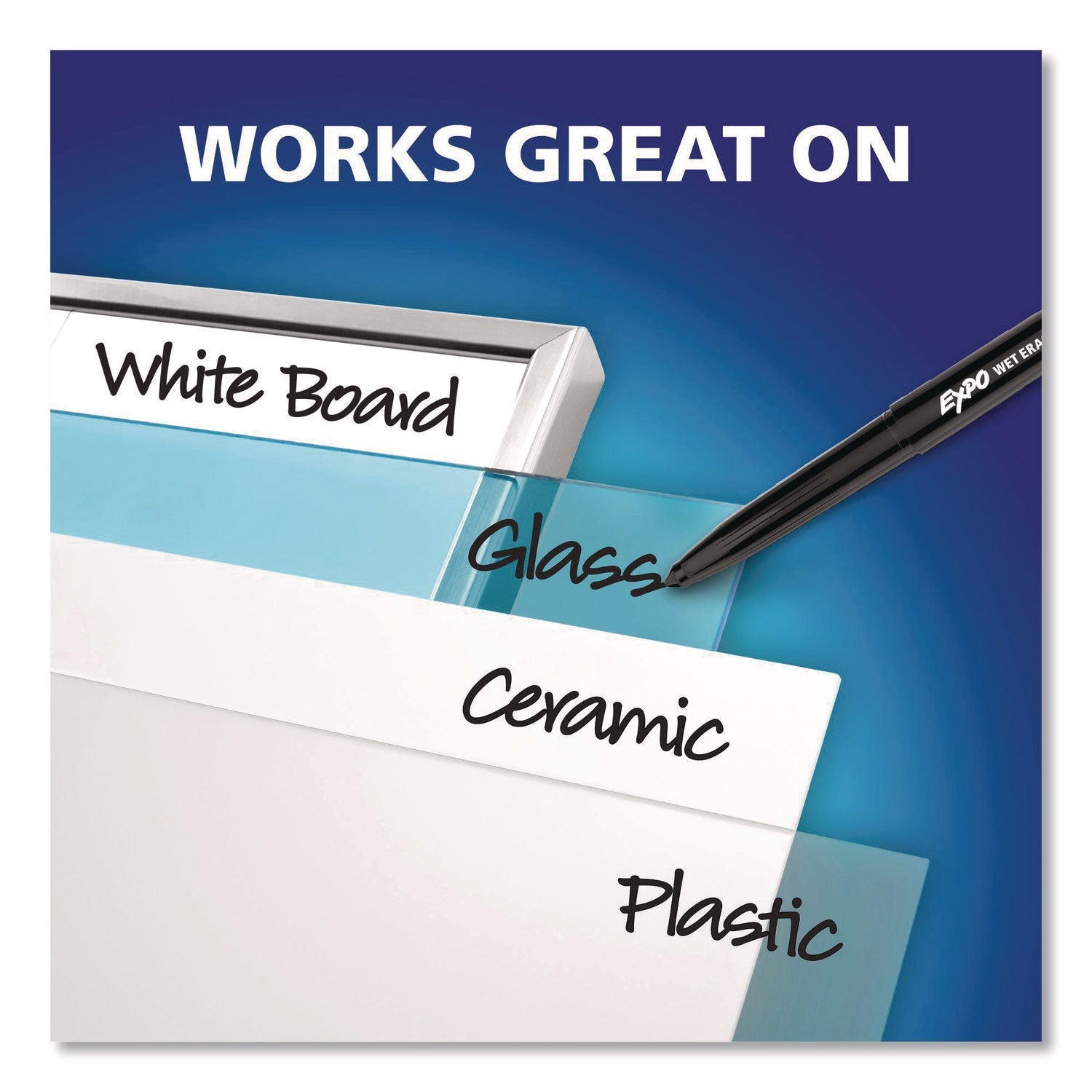 EXPO® Wet Erase Marker, Fine Bullet Tip, Black, 12/Pack - Bloom Skins