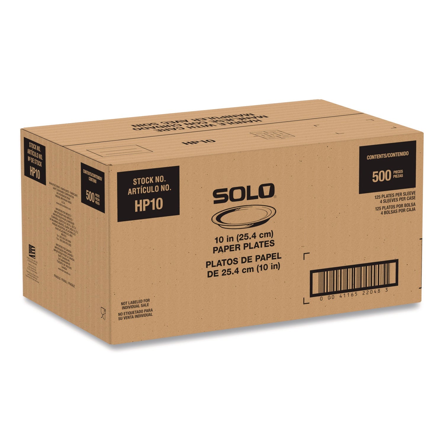 SOLO® Compostable Paper Dinnerware, ProPlanet Seal, Plate, 10" dia, White, 500/Carton - Bloom Skins