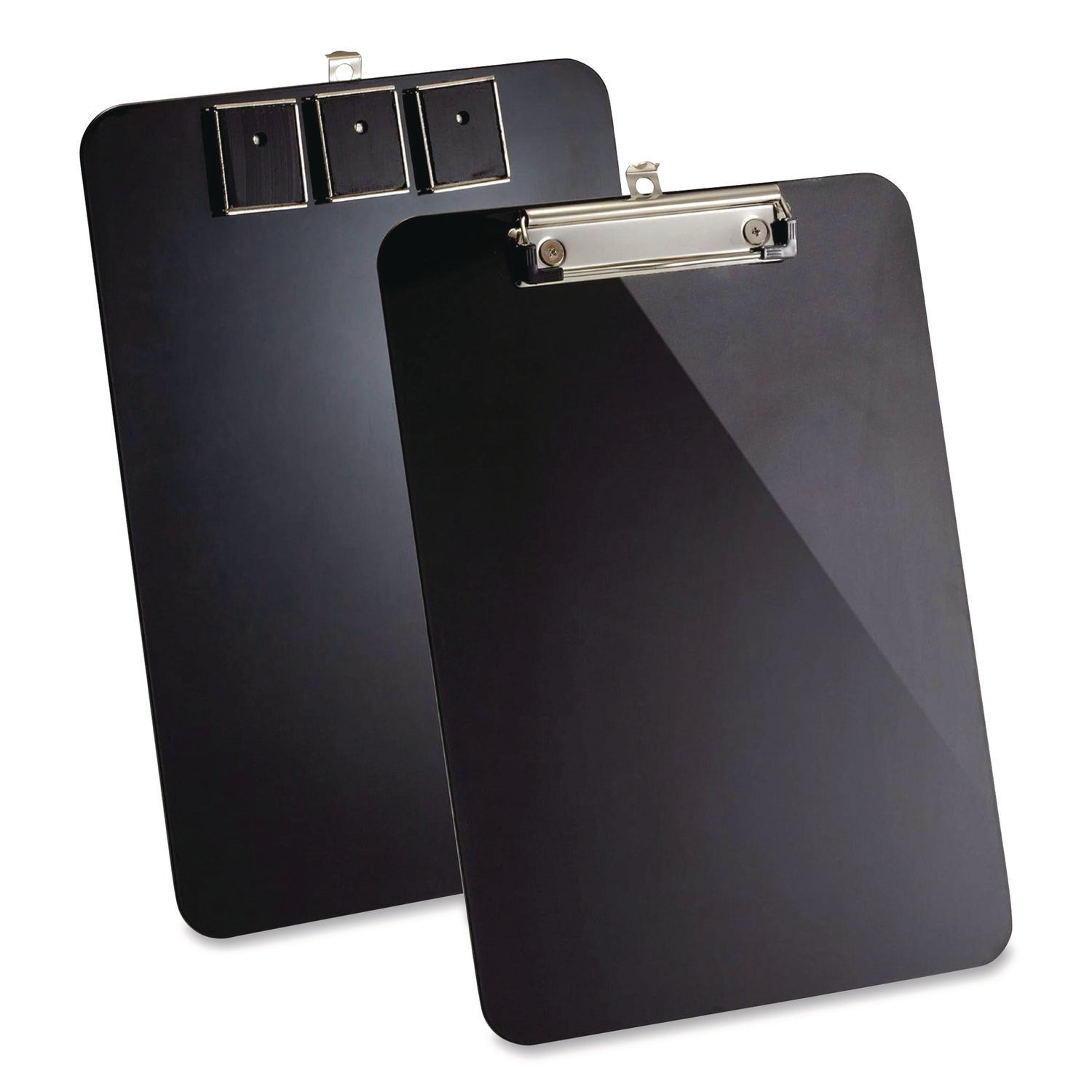 Officemate Plastic Magnetic Clipboard, 1.5" Clip Capacity, Holds 8 x 11.5 Sheets, Black - Bloom Skins