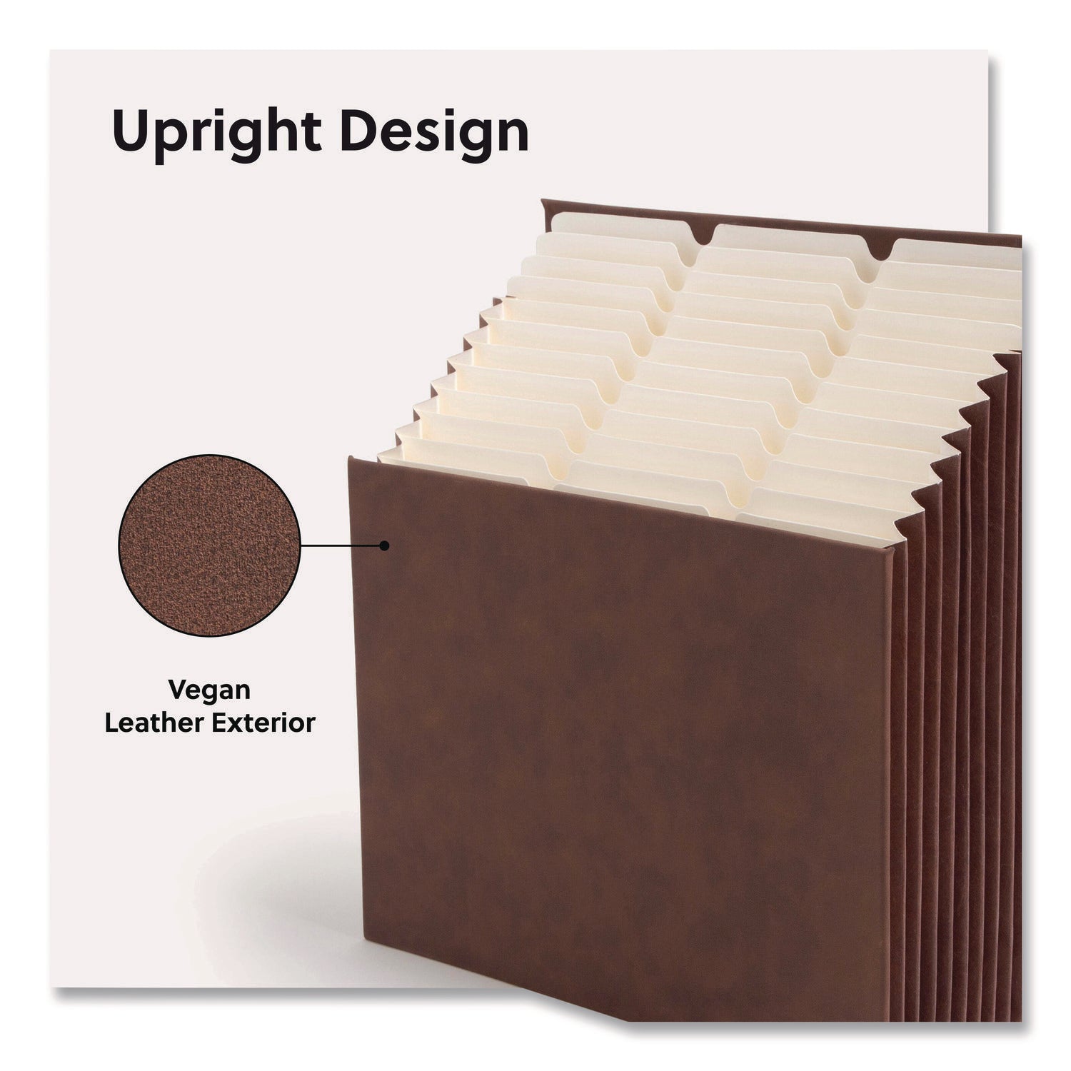 Smead Stadium File, 10.5" Expansion, 12 Sections, 1/3-Cut Tabs, Letter Size, Saddle - Bloom Skins