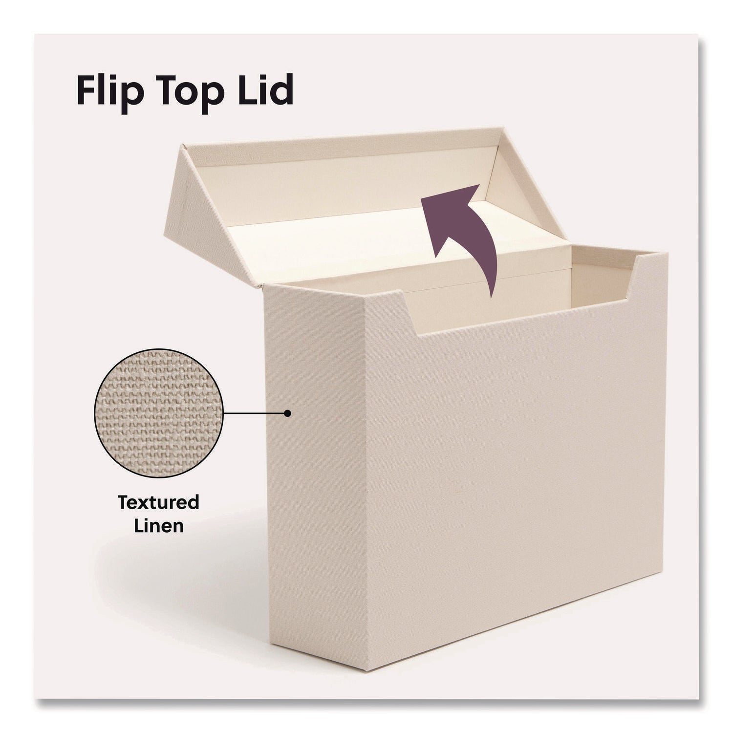 Smead Flip Top Box, Letter Files, 13 x 3.7 x 10, Beige - Bloom Skins