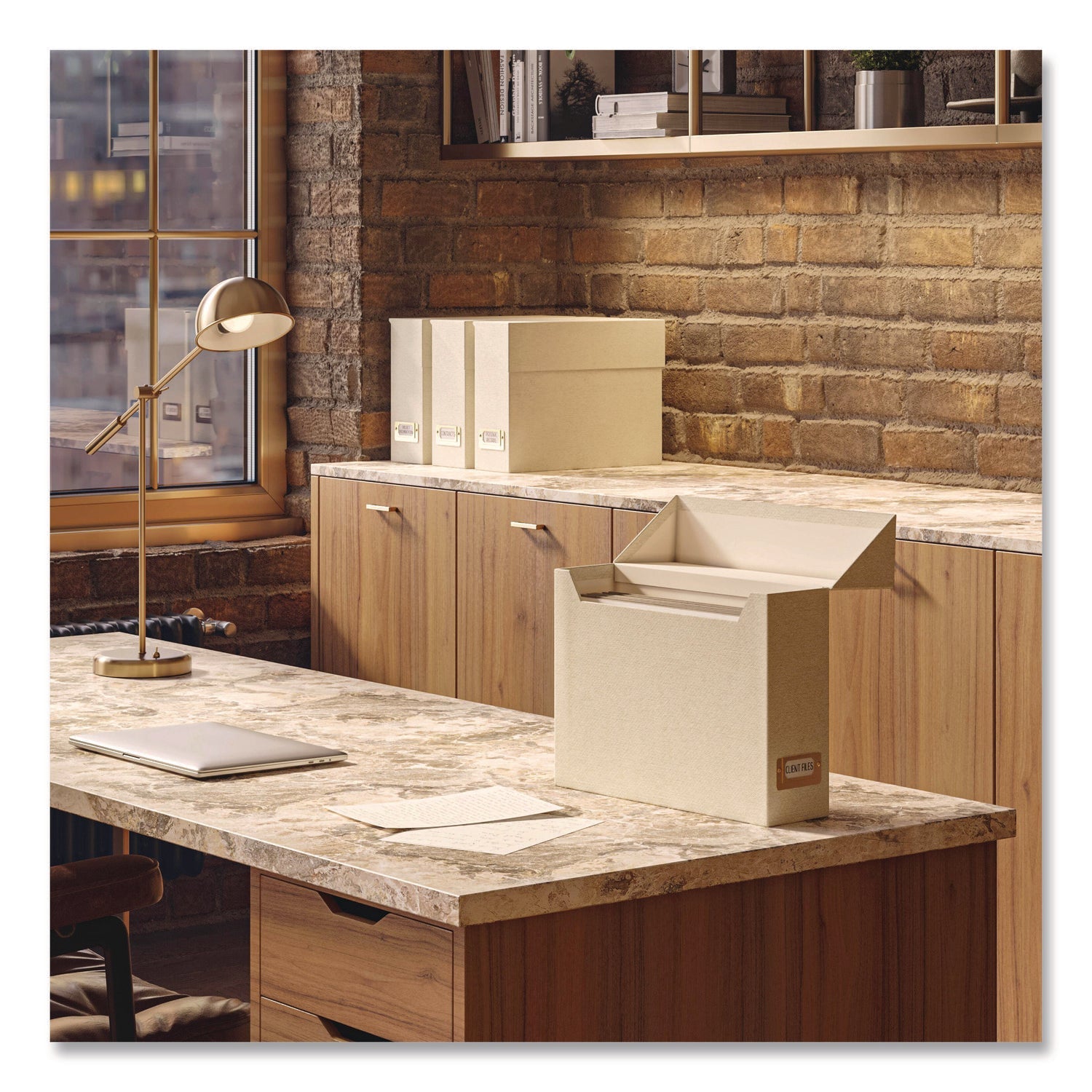 Smead Flip Top Box, Letter Files, 13 x 3.7 x 10, Beige - Bloom Skins