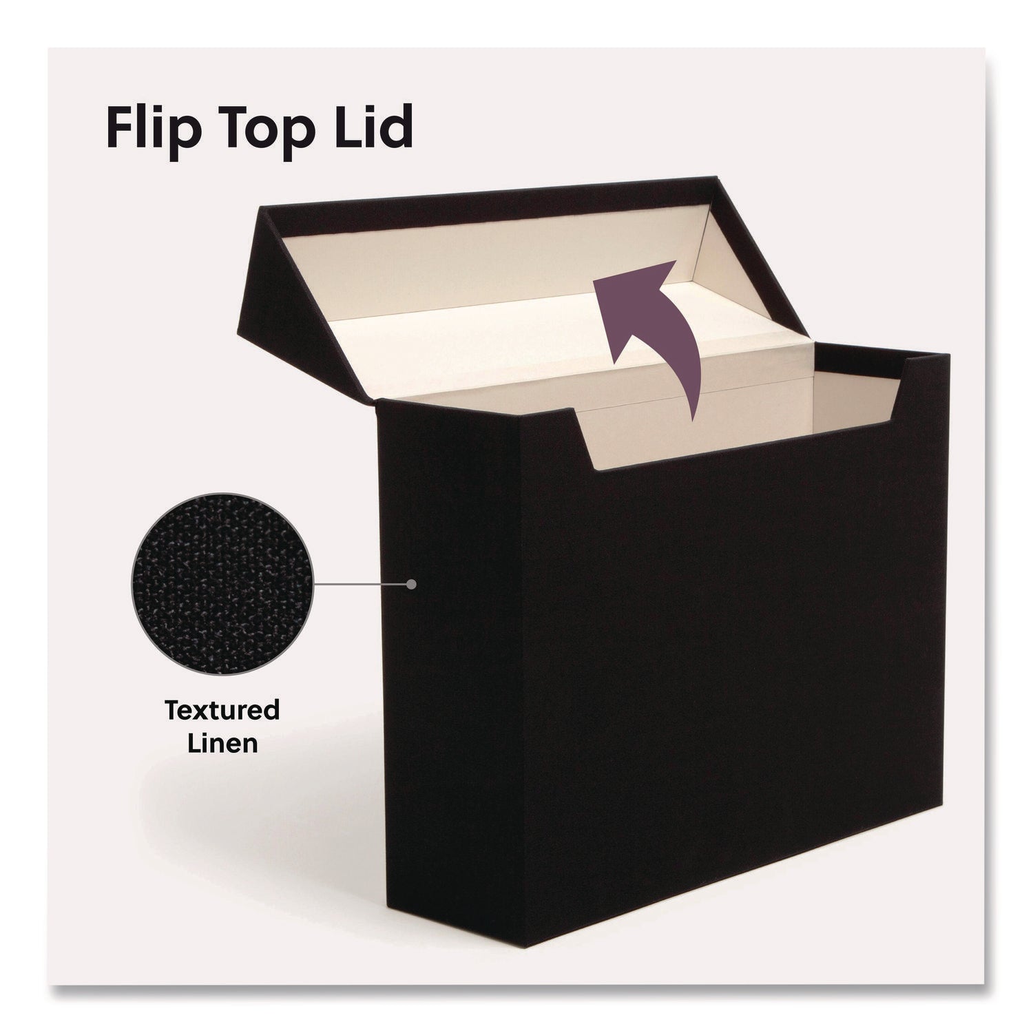 Smead Flip Top File Box, Letter Files, 13 x 3.7 x 10, Charcoal - Bloom Skins