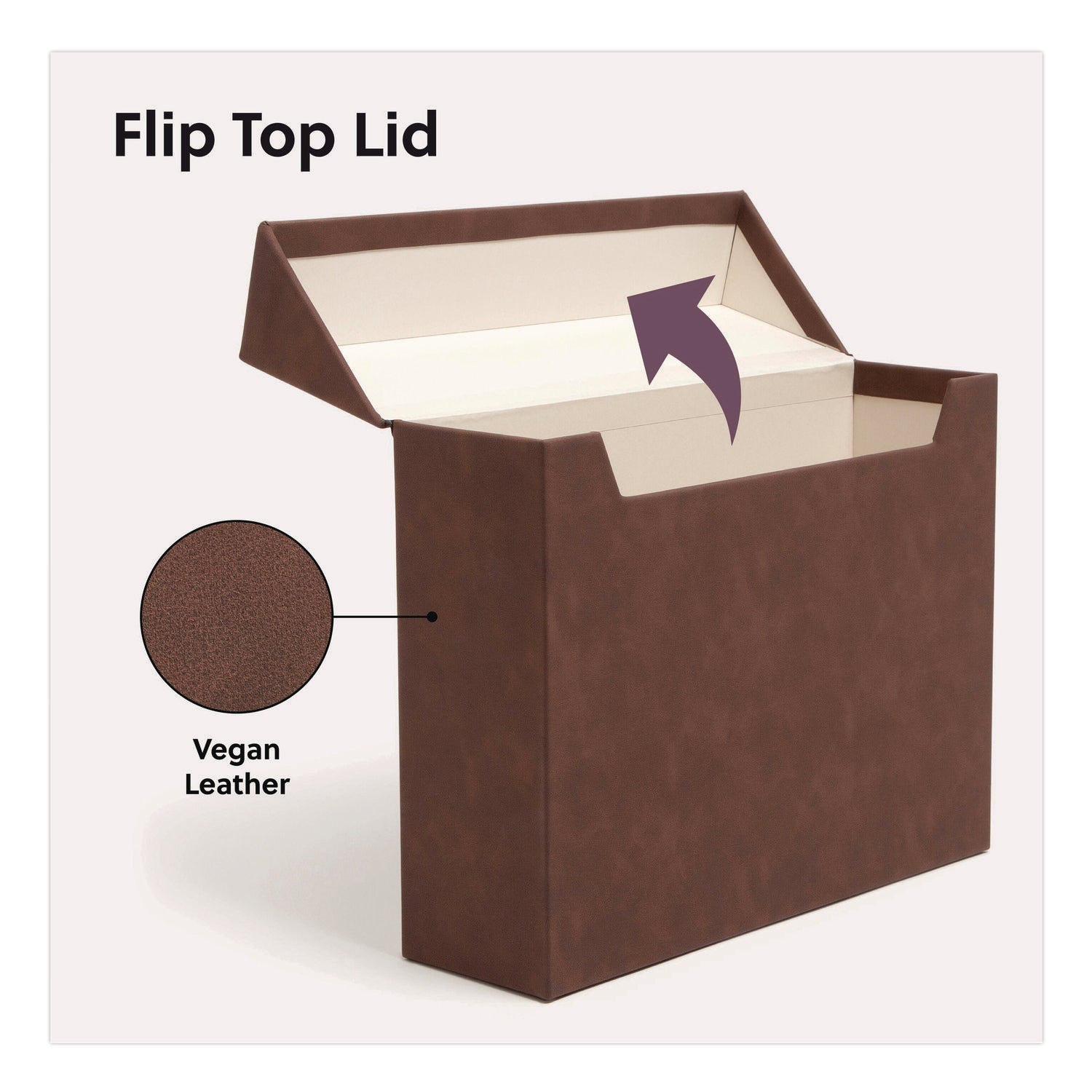 Smead Flip Top File Box, Letter Files, 13 x 3.7 x 10, Saddle - Bloom Skins