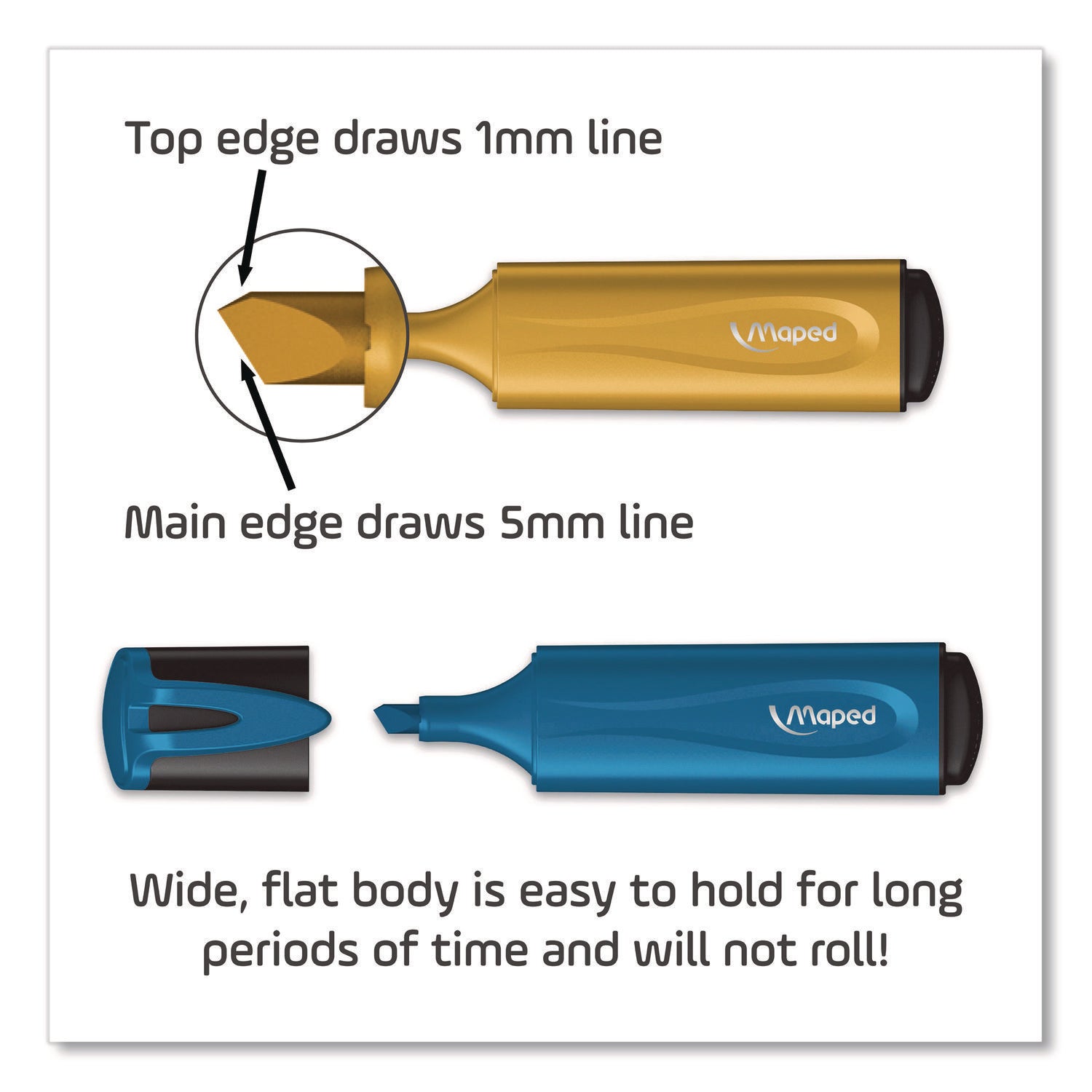 Maped Helix Fluo Peps Metallic Glitter Highlighter, Assorted Ink, Chisel Tip, Assorted Barrel, 4/Pack - Bloom Skins