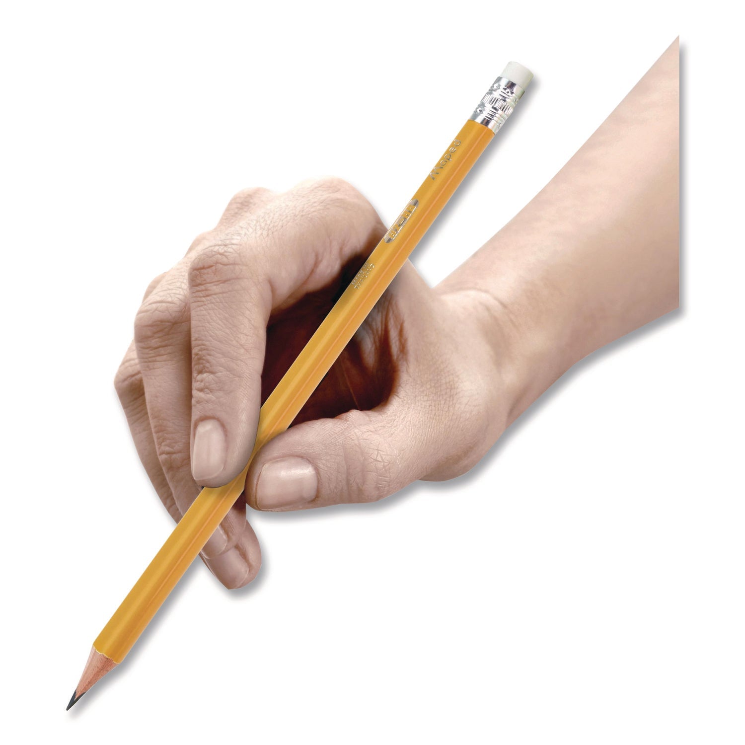 Maped Helix Essentials Triangular Pre-Sharpened Pencils, HB (#2), Black Lead, Yellow Barrel, 12/Box - Bloom Skins