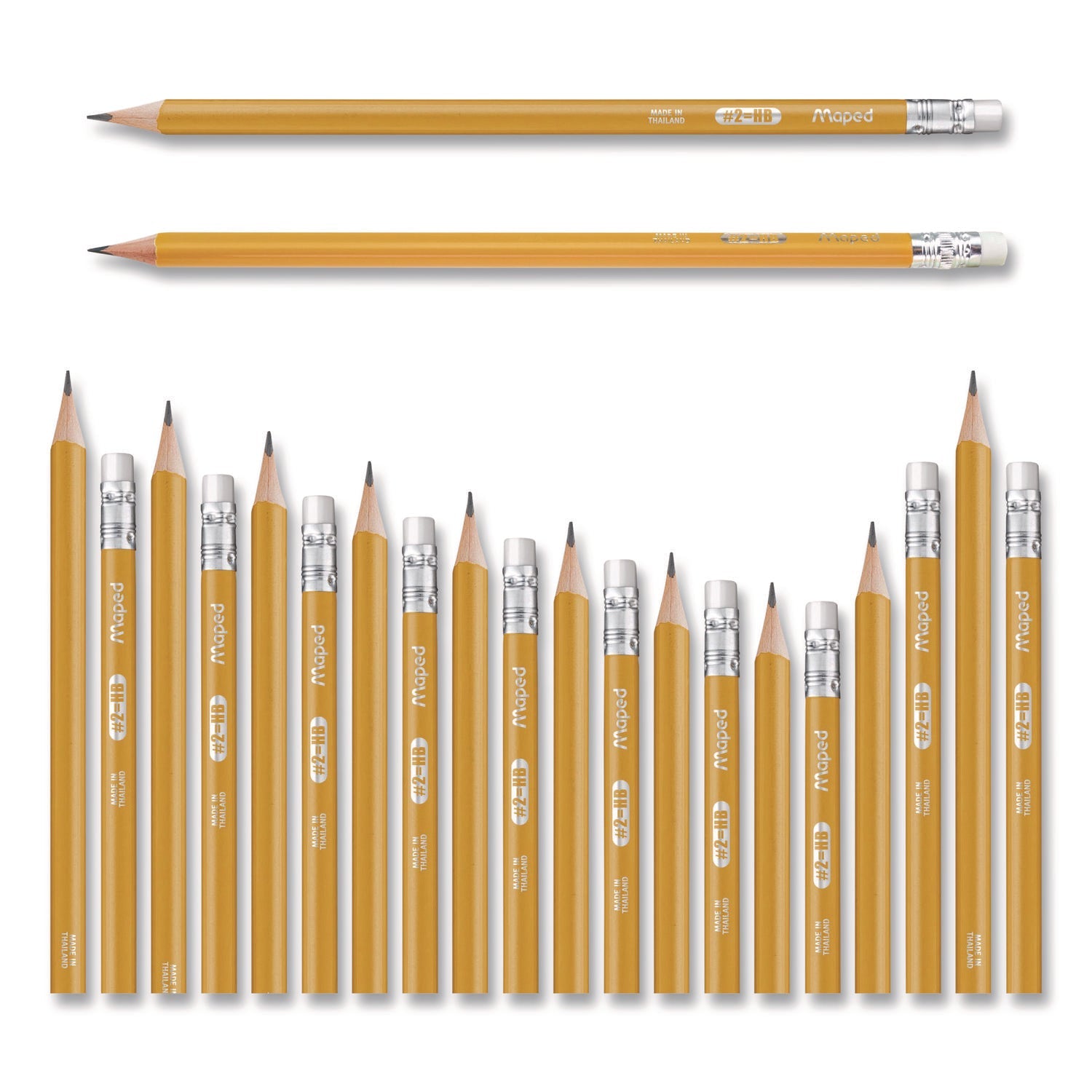 Maped Helix Essentials Triangular Pre-Sharpened Pencils, HB (#2), Black Lead, Yellow Barrel, 144/Box - Bloom Skins