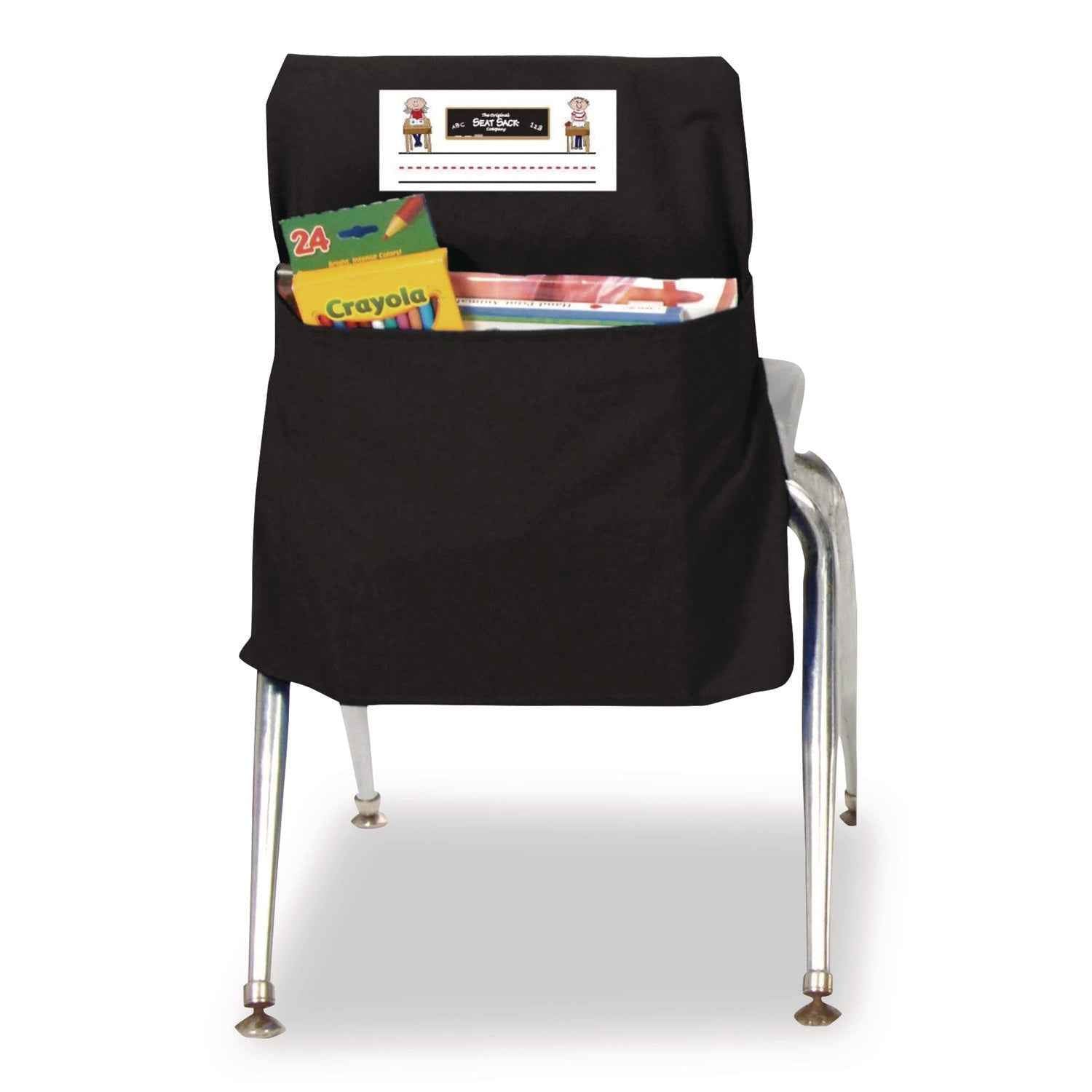 Victor® Elastic-Back Seat Sack for Chairs 12" to 17" Wide, 11 x 15.5 x 14, Fabric, Black
